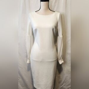 Calvin Klein White Long Sleeve Dress